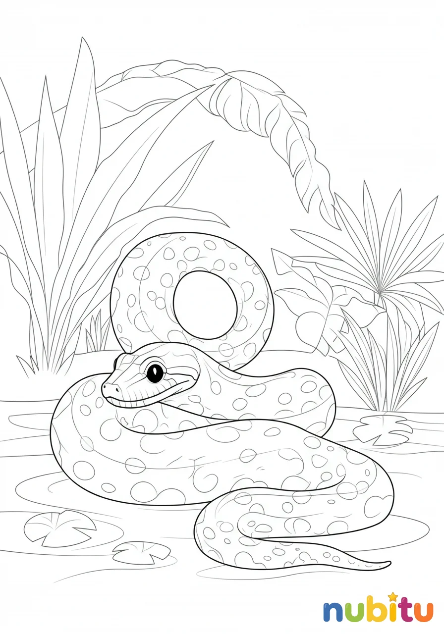 ¡aventura en la selva! fascinantes anacondas verdes amazónicas para artistas valientes 🐍