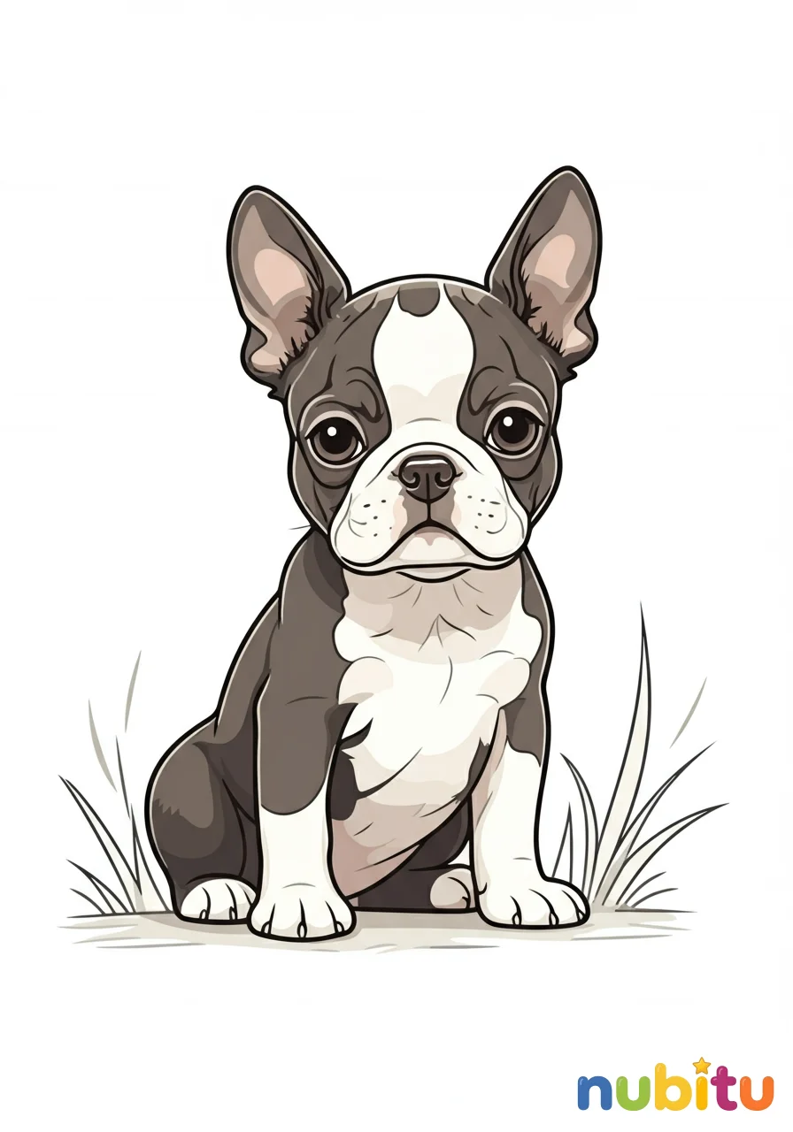 ¡aventura canina! tiernos bostones terrieres para pequeños artistas 🐾