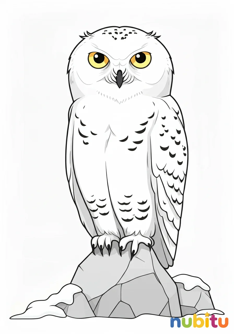 ¡aventura en la nieve! descubre mágicos búhos nivales Árticos para pequeños artistas ❄️