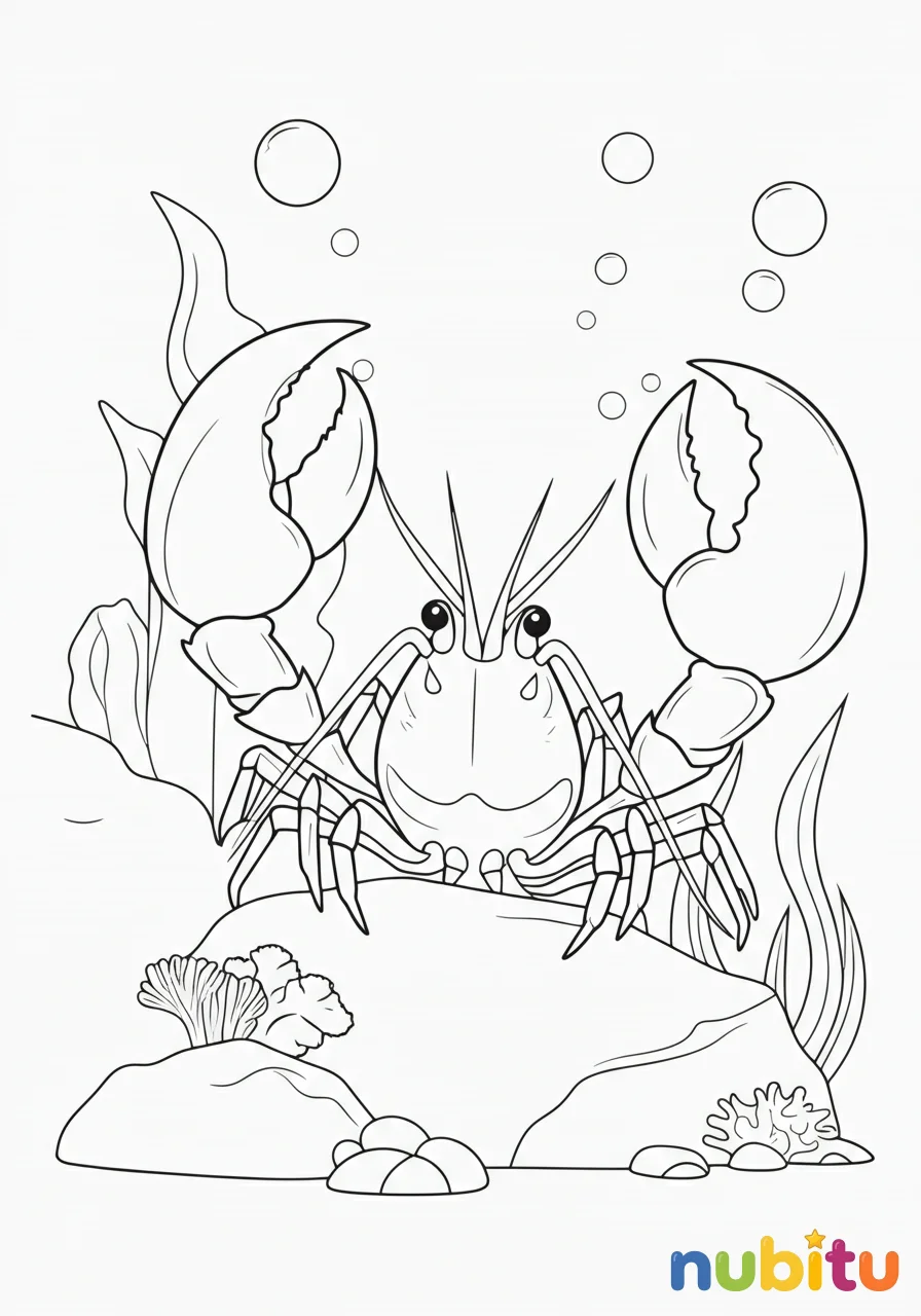 Explora el océano con encantadores langostas azules para tus pequeños artistas 🦞
