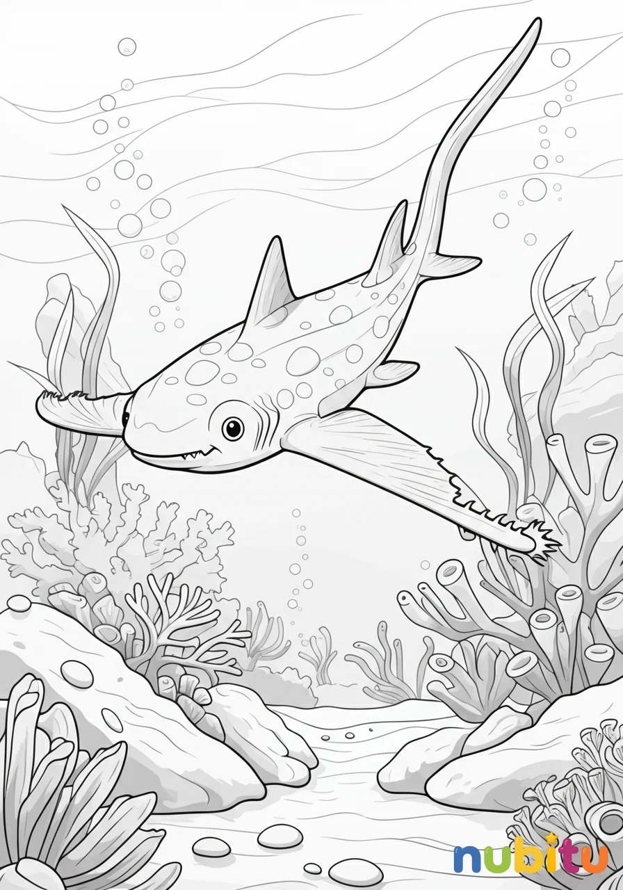 ¡sumérgete en la magia marina! fascinantes peces sierras de dientes grandes para pequeños artistas exploradores 🦈