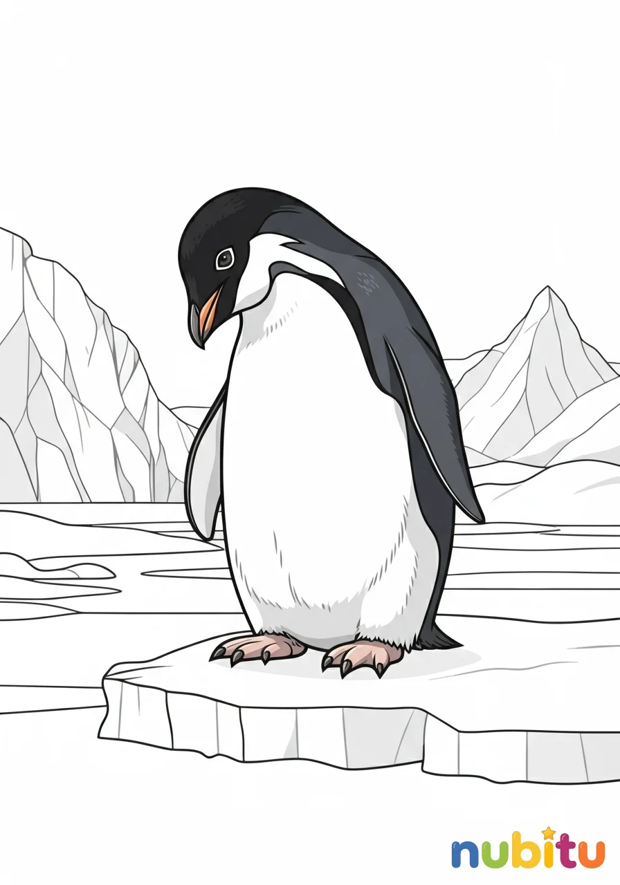 ¡explora la antártida con los pingüinos de adelia más divertidos para pequeños artistas! 🐧