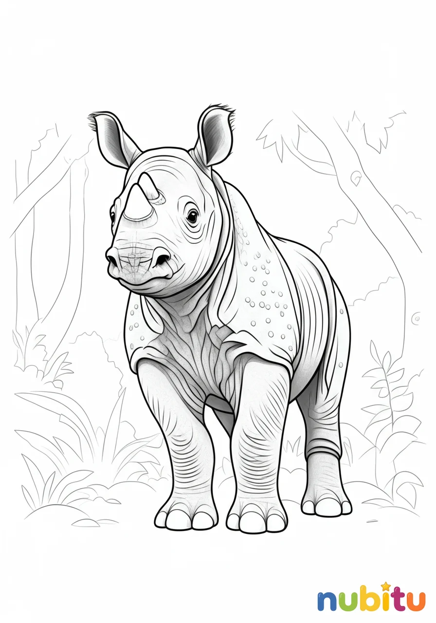 ¡explora la selva con los fascinantes rinocerontes de sumatra para pequeños artistas! 🌿